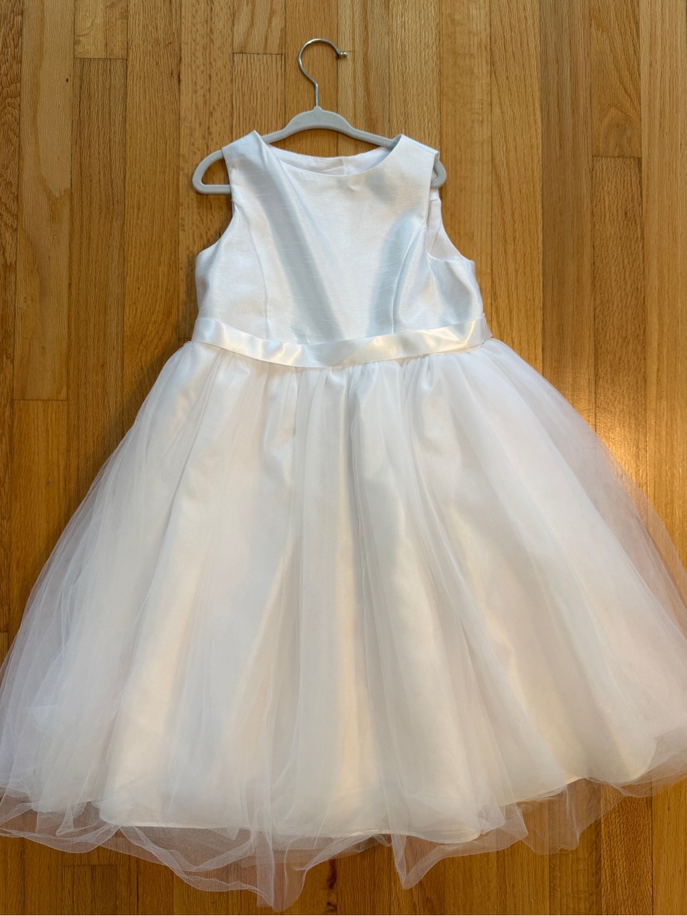 David's Bridal Flower Girl Dress with Tulle & Satin Waist